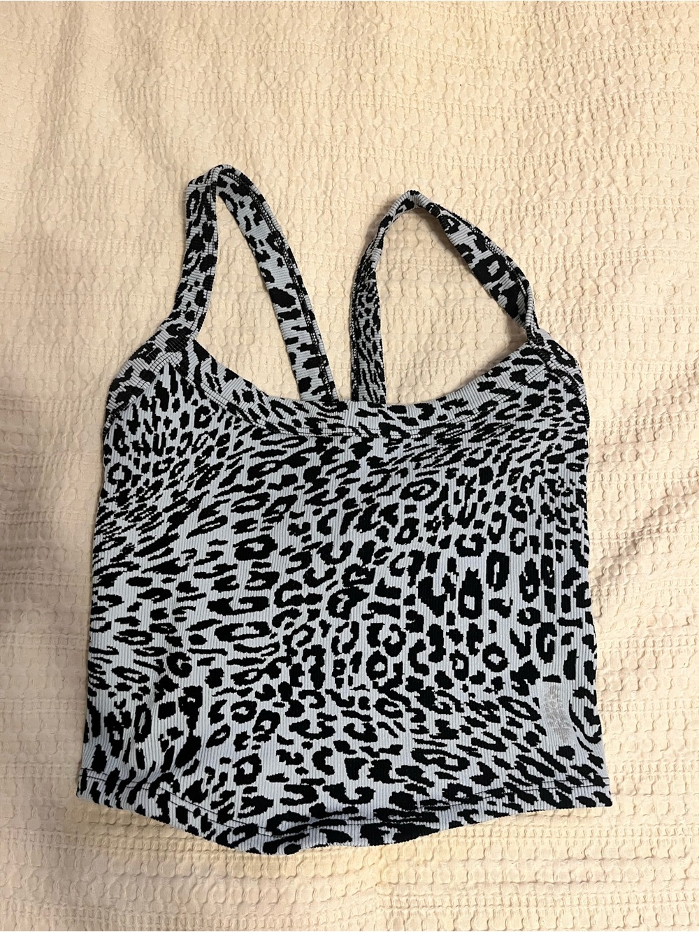FP Movement Black and White Leopard Print Cropped Tank